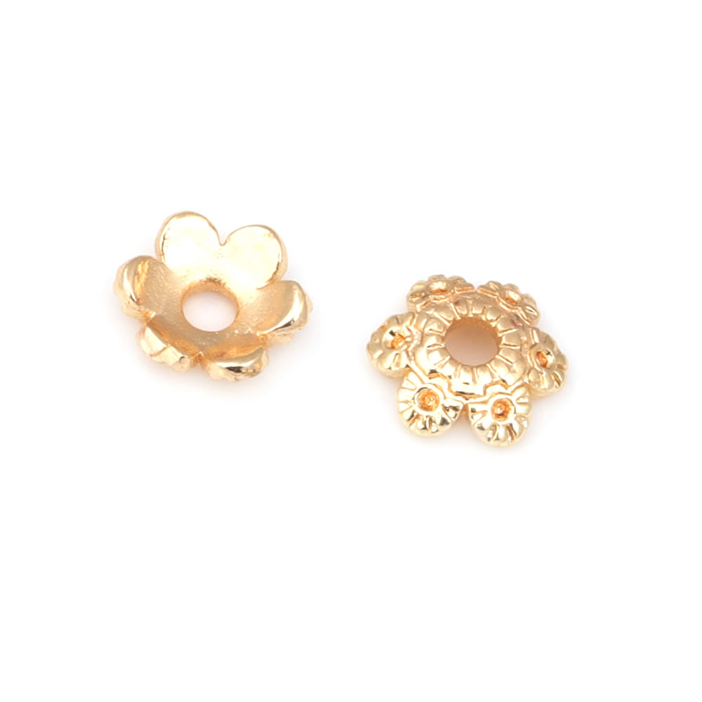 18K Gold Color Brass Flower Be - Flower Supplies 评论和价格