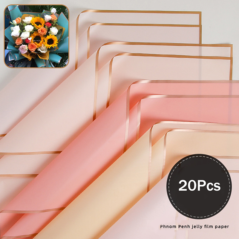20-Pack Gold Edge Flower Wrapp - Flower Wrap Kraft 评论和价格