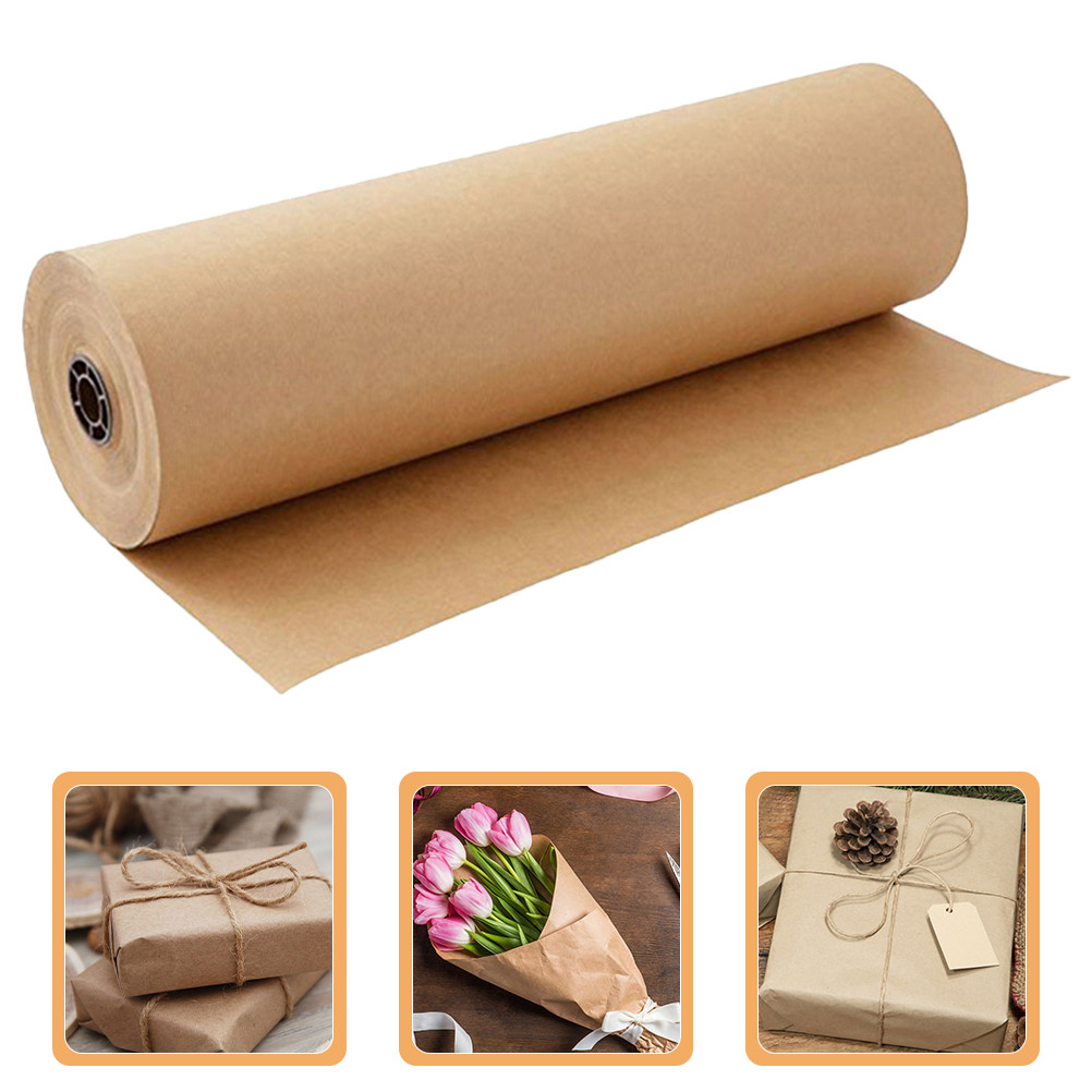 2 Rolls Kraft Paper Roll Multi - Flower Wrap Kraft 评论和价格