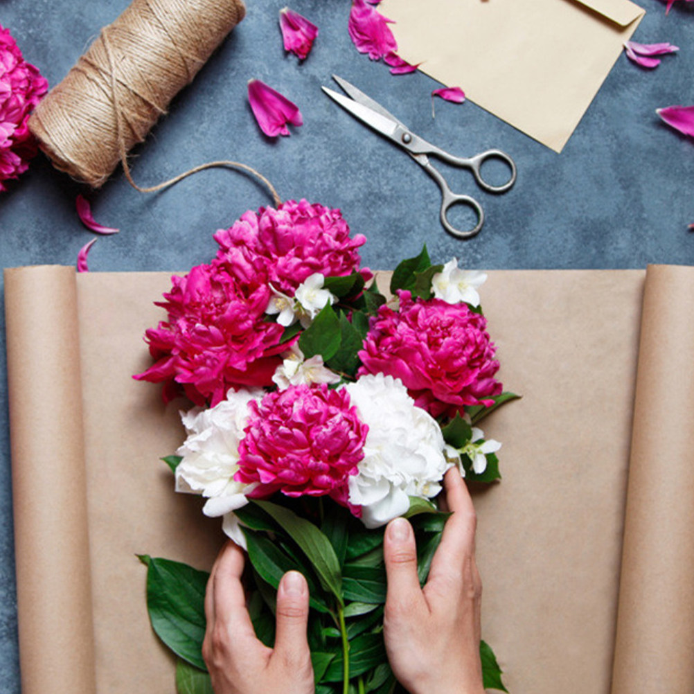 2 Rolls Kraft Paper Roll Multi - Flower Wrap Kraft 评论和价格