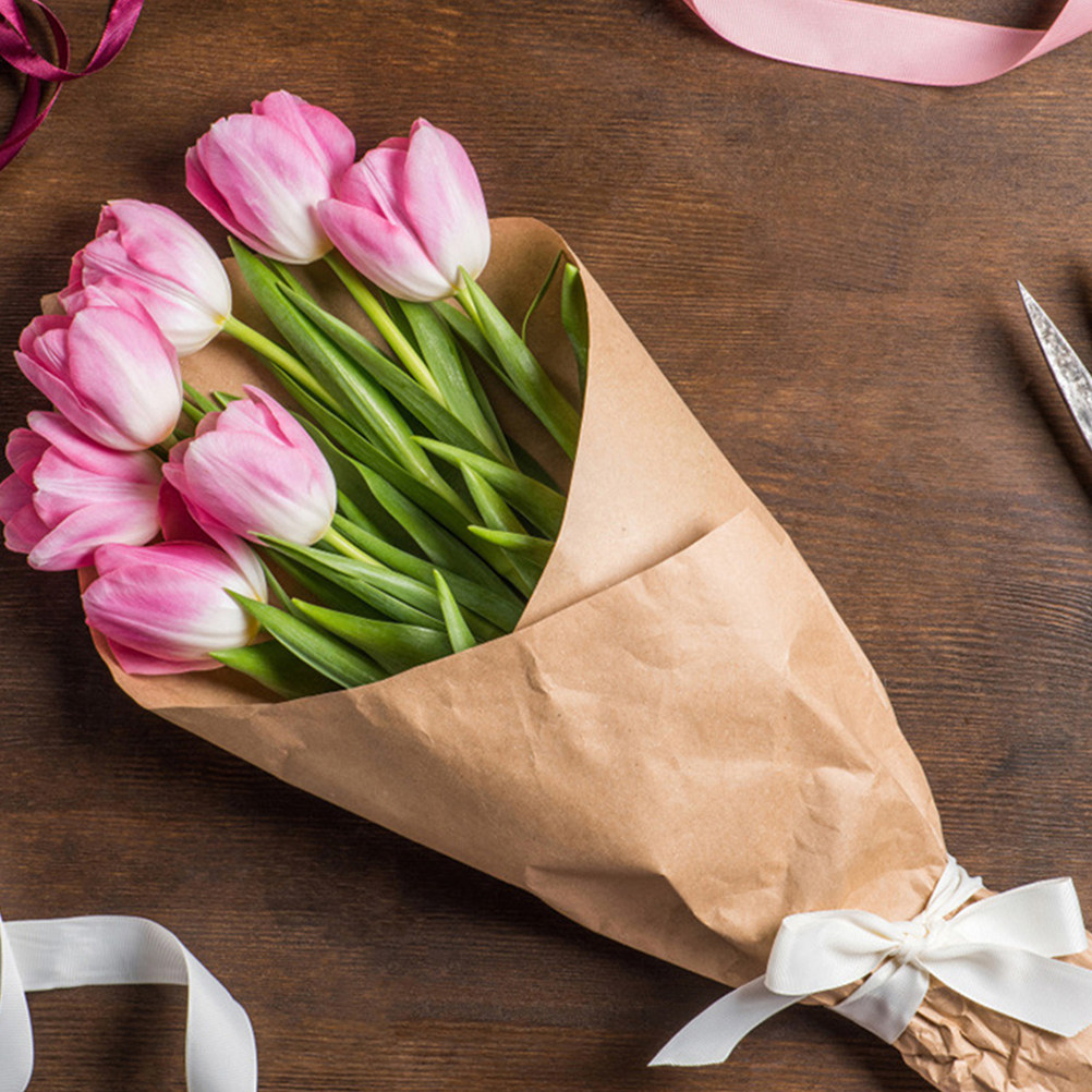 2 Rolls Kraft Paper Roll Multi - Flower Wrap Kraft 评论和价格