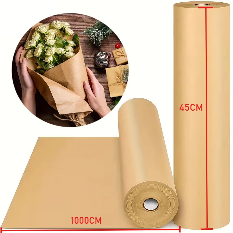 45CM*1000CM Brown Kraft Wrappi - Flower Wrap Kraft 评论和价格