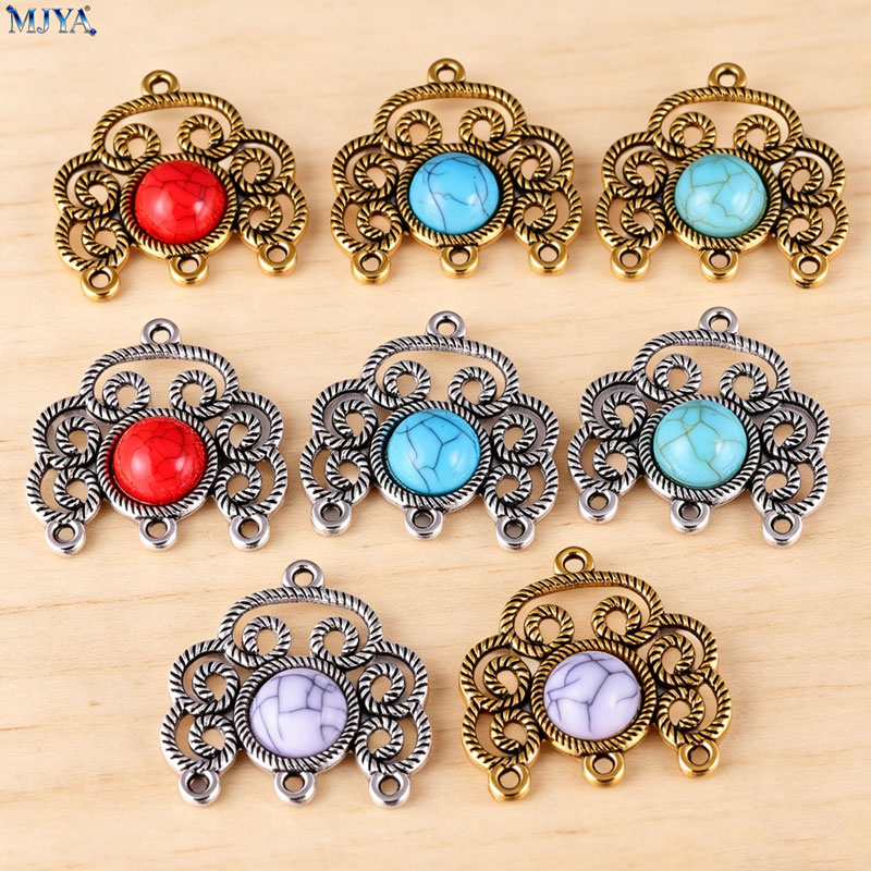 MJYA 5pcs/lot Vintage Alloy Tu - Flower Supplies 评论和价格