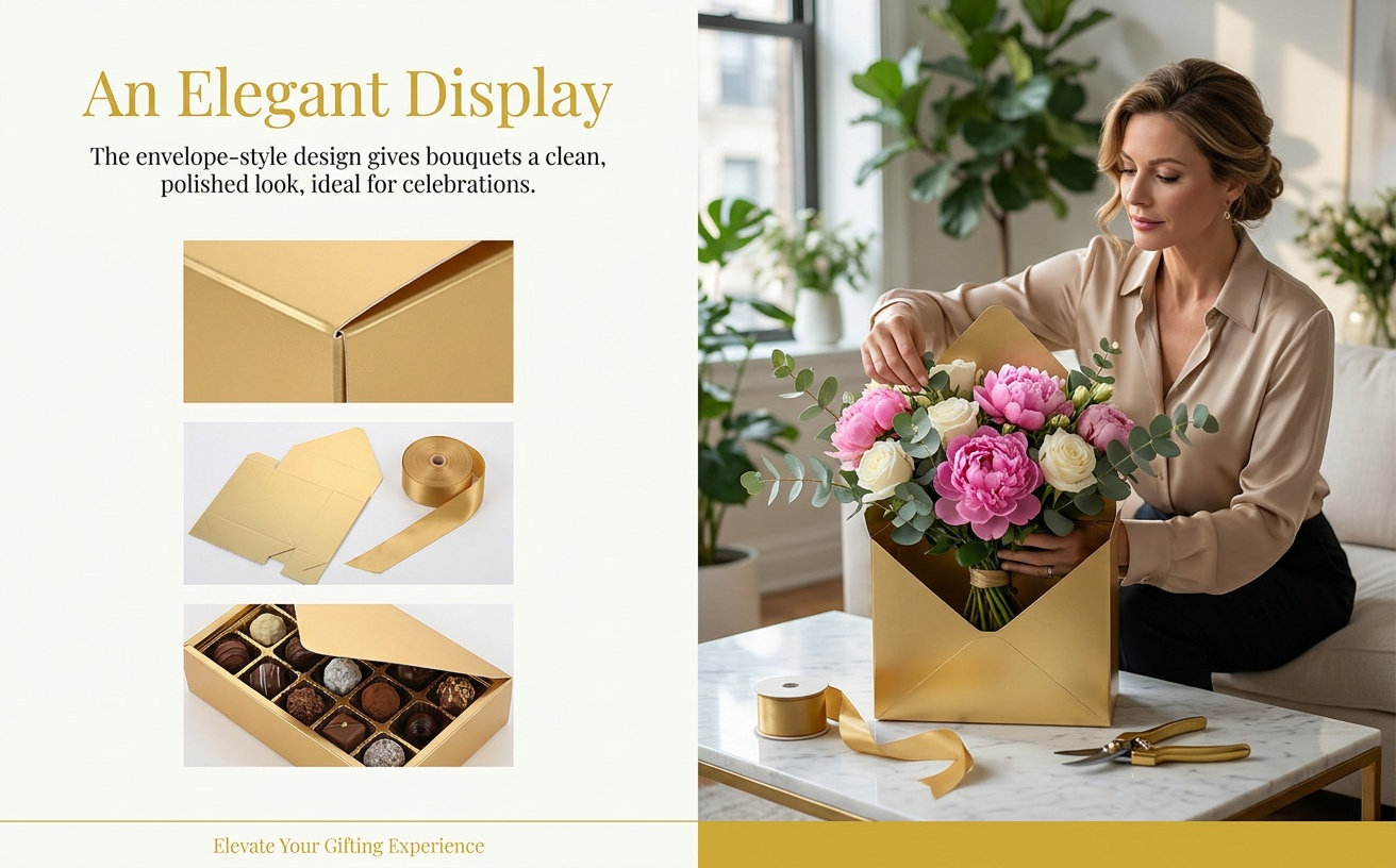 2Pcs Envelop Paper Box Flower  - Anda Florist Supply 评论和价格